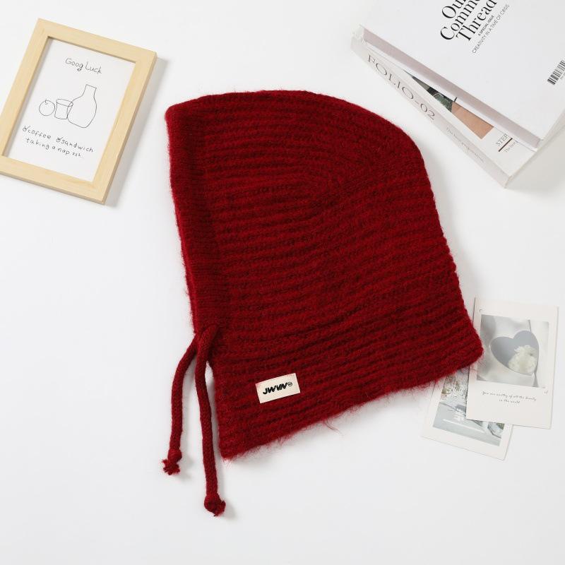 2025 Women's Knitted Balaclava Hat & Scarf Combo - Autumn/Winter Wool Ear Protection