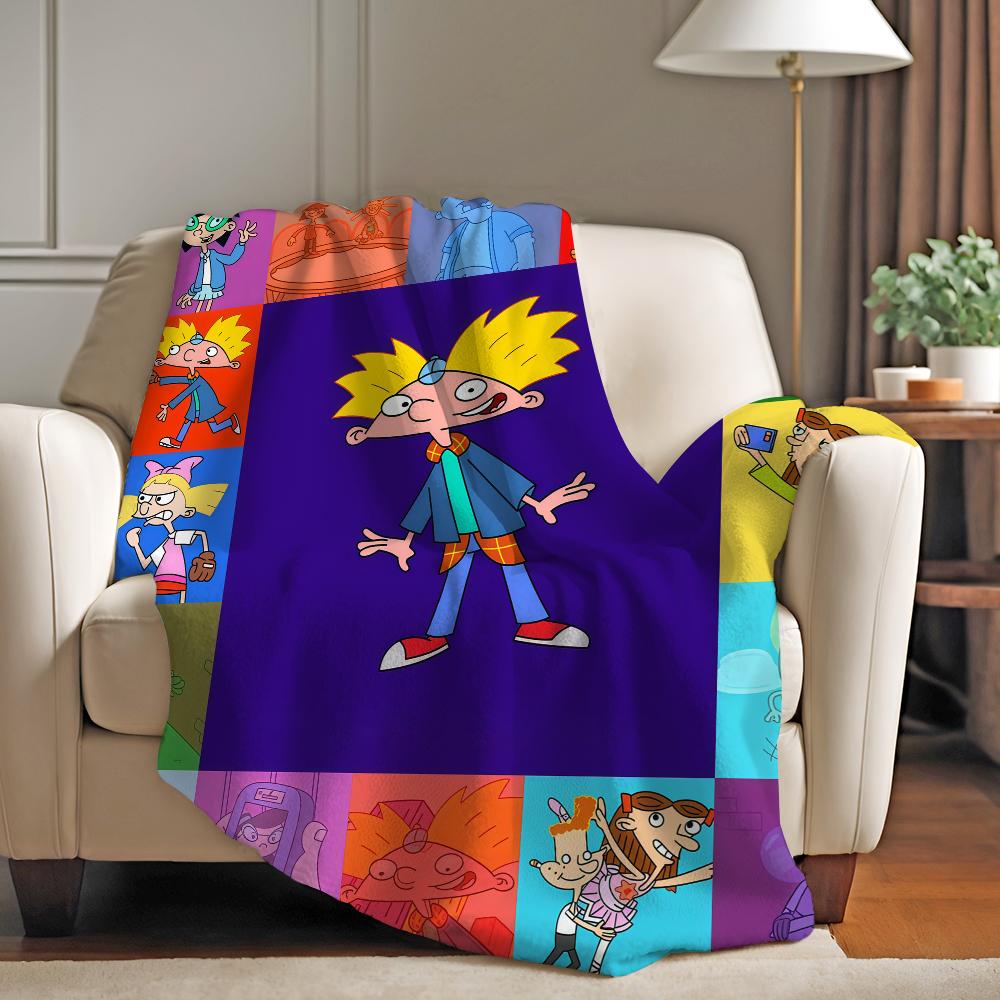 Cartoon Funny H Hey A Arnold Blanket For Sofa Office Bed Plane Travel Sleep Read Relax Camping Soft And Warm