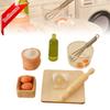 1Set 1:12 Dollhouse Miniature Egg Bowl Egg Beater Chopping Board Rolling Pin Flour Bag Kitchen Model Decor Toy