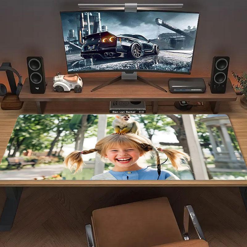 Pippi Longstocking Large Size Mouse Pad Large Gaming Table Cushion Non-slip Laptop Tablet Big Mousepad XXL Mat Mini PC Playmat With Lock edge