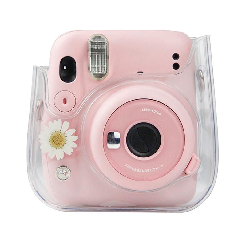 for Mini 11 Crystal Transparent Protective for Case Cover Bag Instant Camera Bag for Shell with Strap Replacement