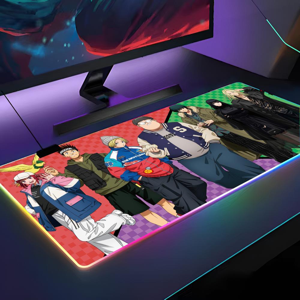 T-Taro S-Sakamoto-S Mouse Pad RGB Backlit Mouse Pad Laptop Mouse Pad Laptop Gamer Computer Desk Gaming Accessories