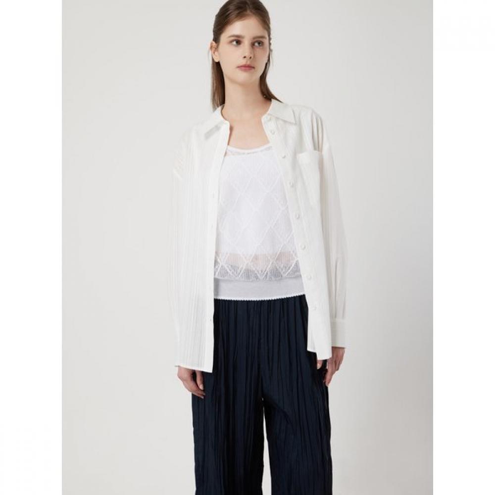 Cc Collect Belted Stripe Oversized Shirt C252msc059 Ivory/66