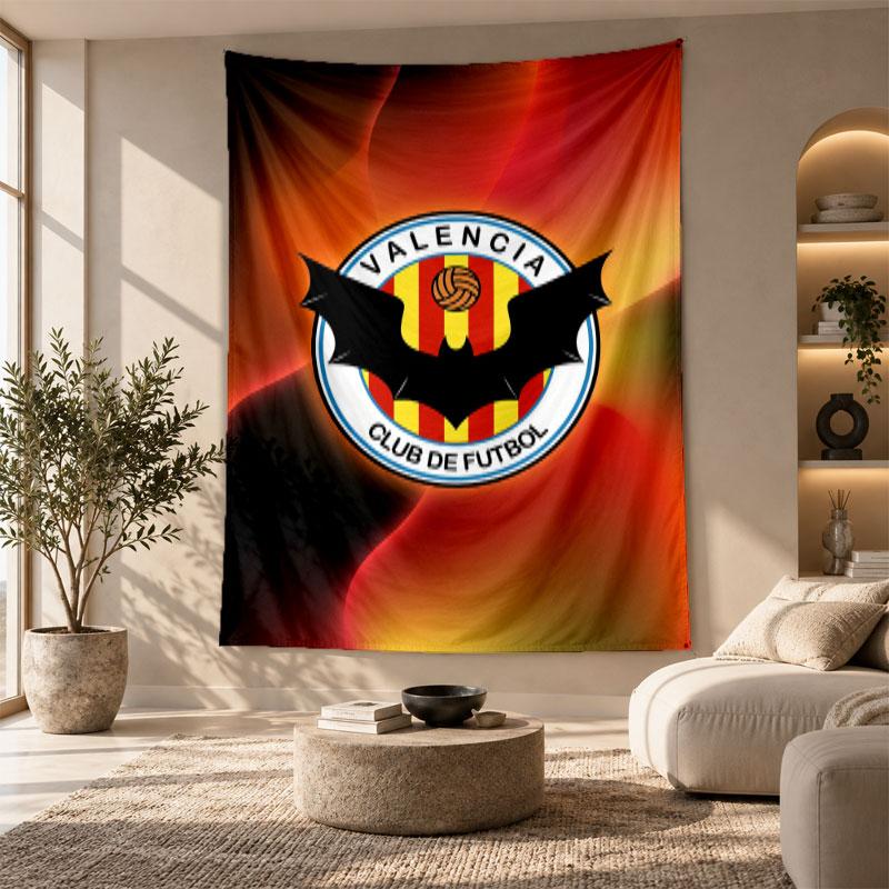Decorative Tapestry,Valencia FC Printed Wall Art, Lightweight Wall Hanging For Bedroom Background