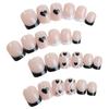 Wearable Valentine's Day Style Short Square Fake Nail Patch Nail Black Heartshaped Wearable Nail Fashionable Nail Art Nail Plate