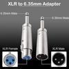 Xiatiaosann XLR Female To Male Converter Audio Mono Adapter TS Socket Jack for Microphone 6 Pack 3-Pin 6.35mm Mixer,