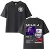 Milo J  Album Casual Graphics Vintage Washed Tee Hip Hop Oversized T Shirt Mens Women Streetwear Short Sleeve Tshirts Unisex