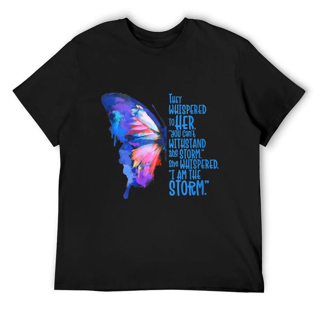 Womens Womens, Butterfly Tee, I Am The Storm, Inspire And Motivate V-Neck T-Shirt quick-drying summer clothes Men's t-shirts