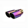 1pcs Universal Car Dual Outlet Exhaust Tip Stainless Steel Black Exhaust Tips Muffler Tail Double Pipe Tube Tips Car Accessories