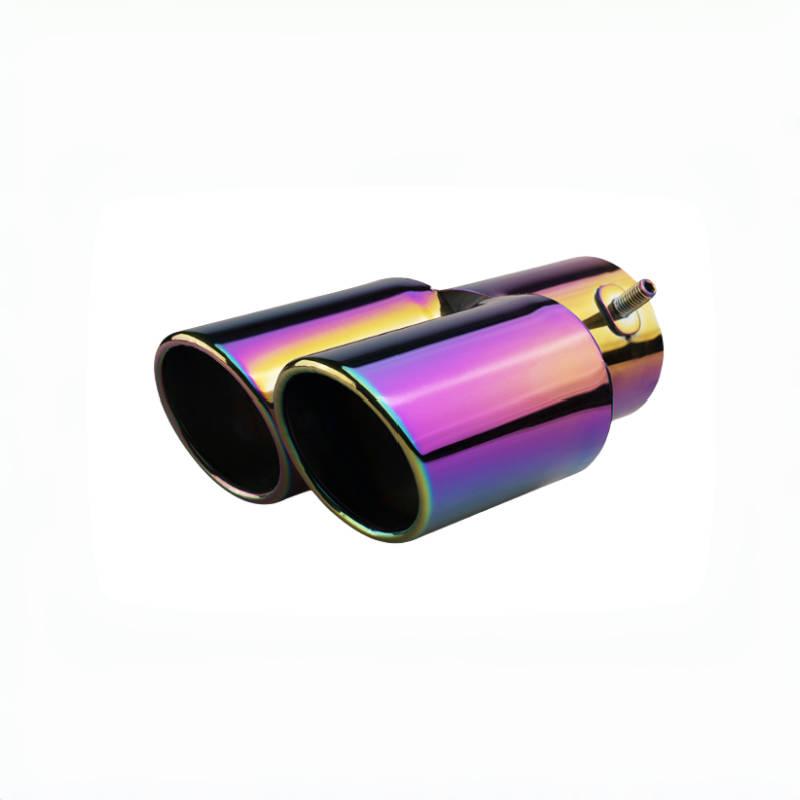 1pcs Universal Car Dual Outlet Exhaust Tip Stainless Steel Black Exhaust Tips Muffler Tail Double Pipe Tube Tips Car Accessories