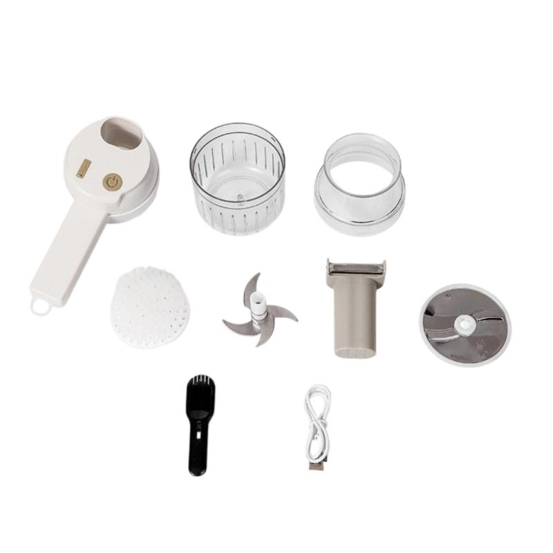 Multifunction Handheld Vegetable Cutter And Meat Mincer With Removable Parts Efficient Storage Design белый