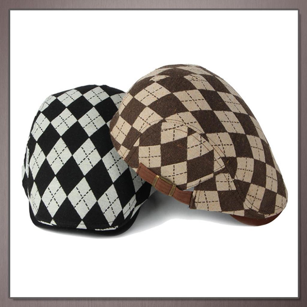 One Limitation Argyle Check Hunting Golf and CP673 Cap, Cap, Travel, Outdoor, Men's Women's, (Brown)