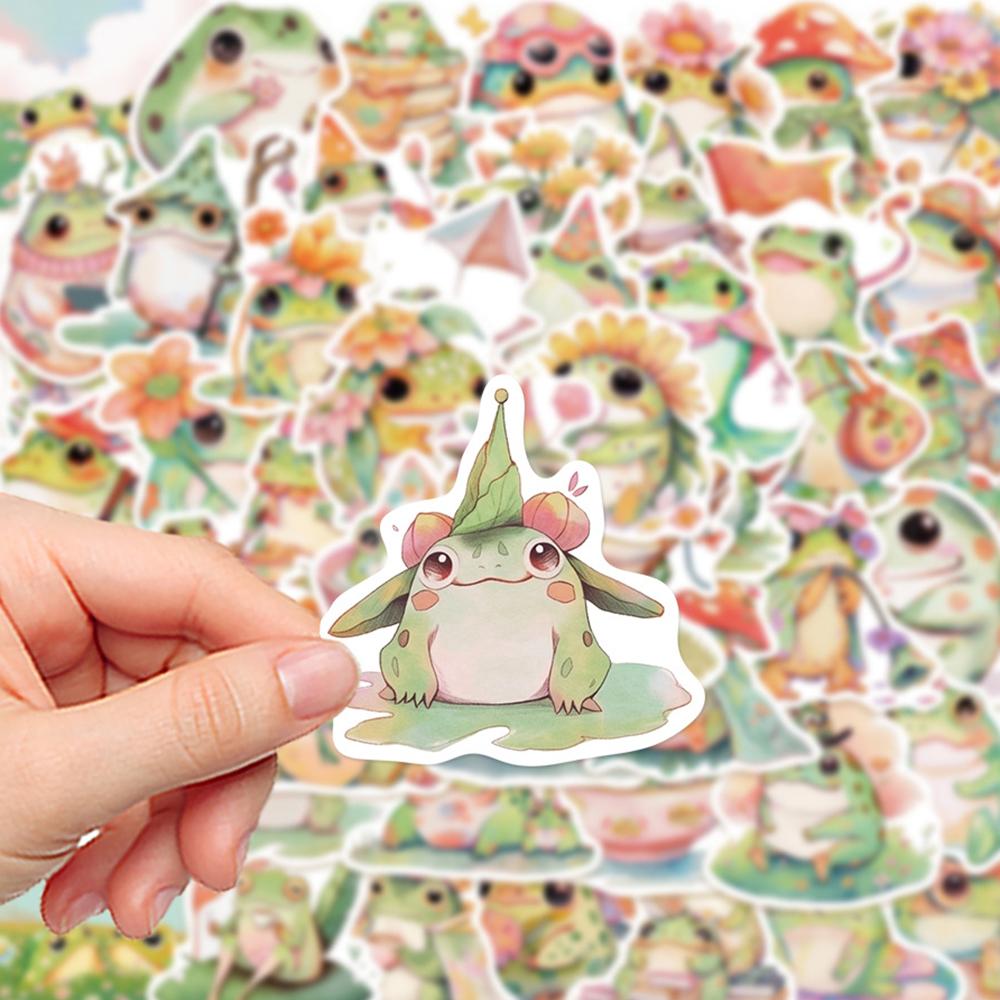 10/30/50PCS Cute Cartoon Colorful Fat Frog Stickers Decals DIY Motorcycle Suitcase Helmet Waterproof Funny Graffiti Sticker Pack