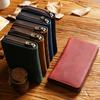 Vintage Leather Multi-Pen Zipper Case: Large Capacity, Multi-Functional Stationery Holder