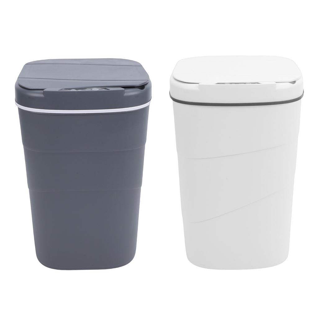 Motion Sensor Trash Can 18L Automatic Touchless Garbage Bin with Blue Luminous Press Ring for Bathroom Kitchen Living Room