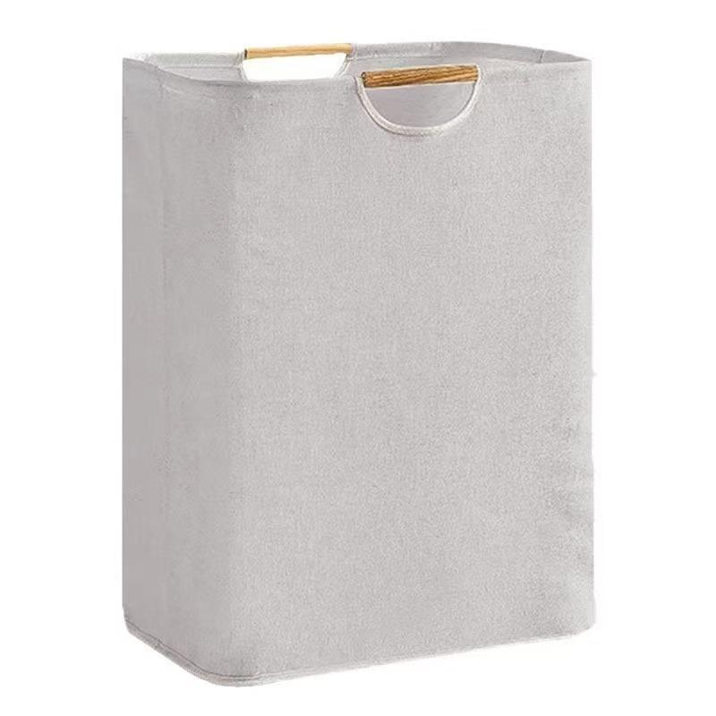 Foldable Cotton & Linen Laundry Basket with Large Capacity for Clothes and Toy Storage - Handheld Bathroom Hamper.