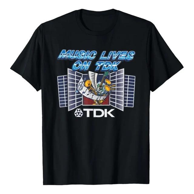Camiseta Music Lives On Tdk (teclado, Guitarra, Trompete) L