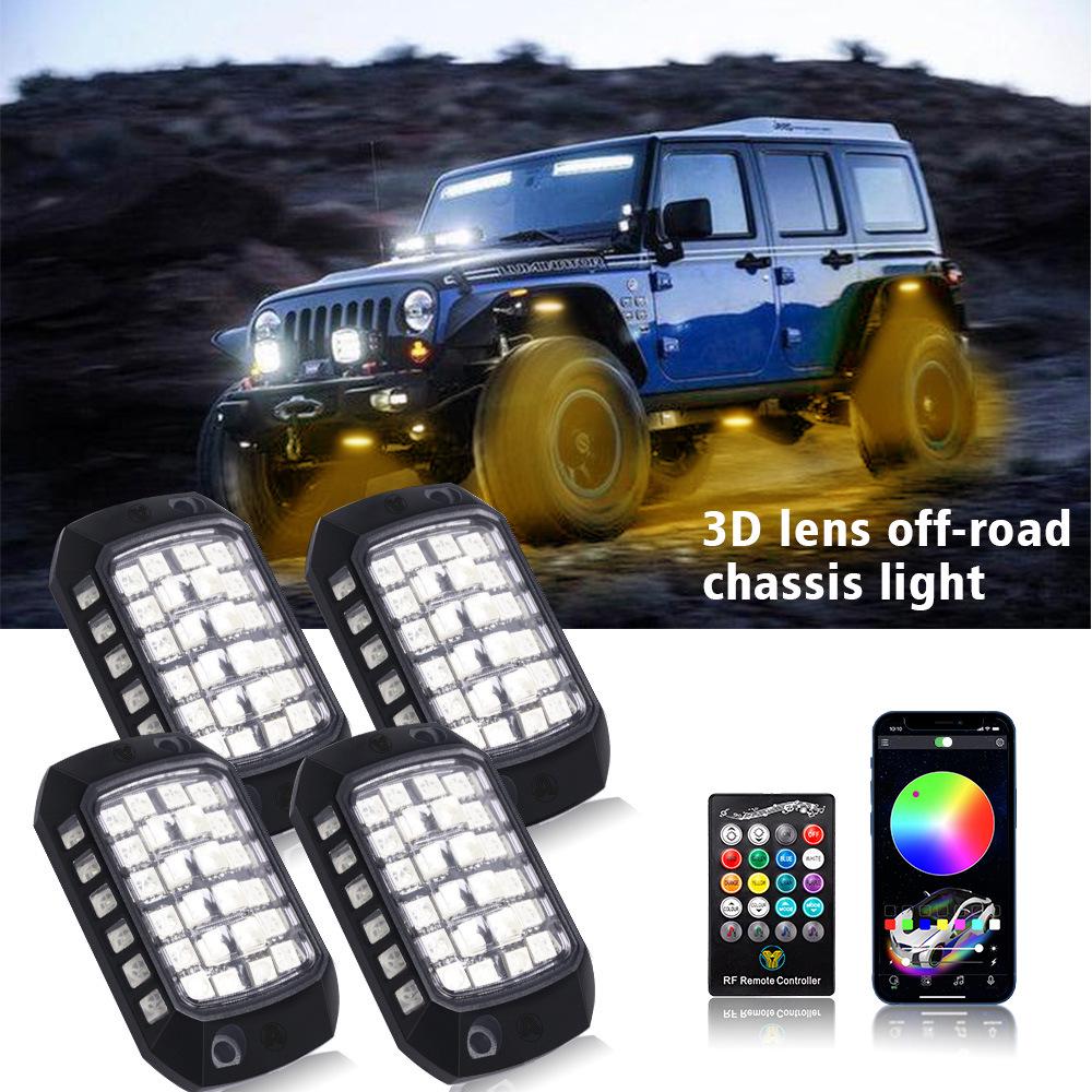 RGB LED Car Underbody Lights with 3D Lens and Music Rhythm APP Control for Off-Road Vehicles