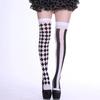 Clown Asymmetrical Striped Printed Over Knee Long Sock Halloween Thigh Highs Stockings Cosplay Costume Tights for Women