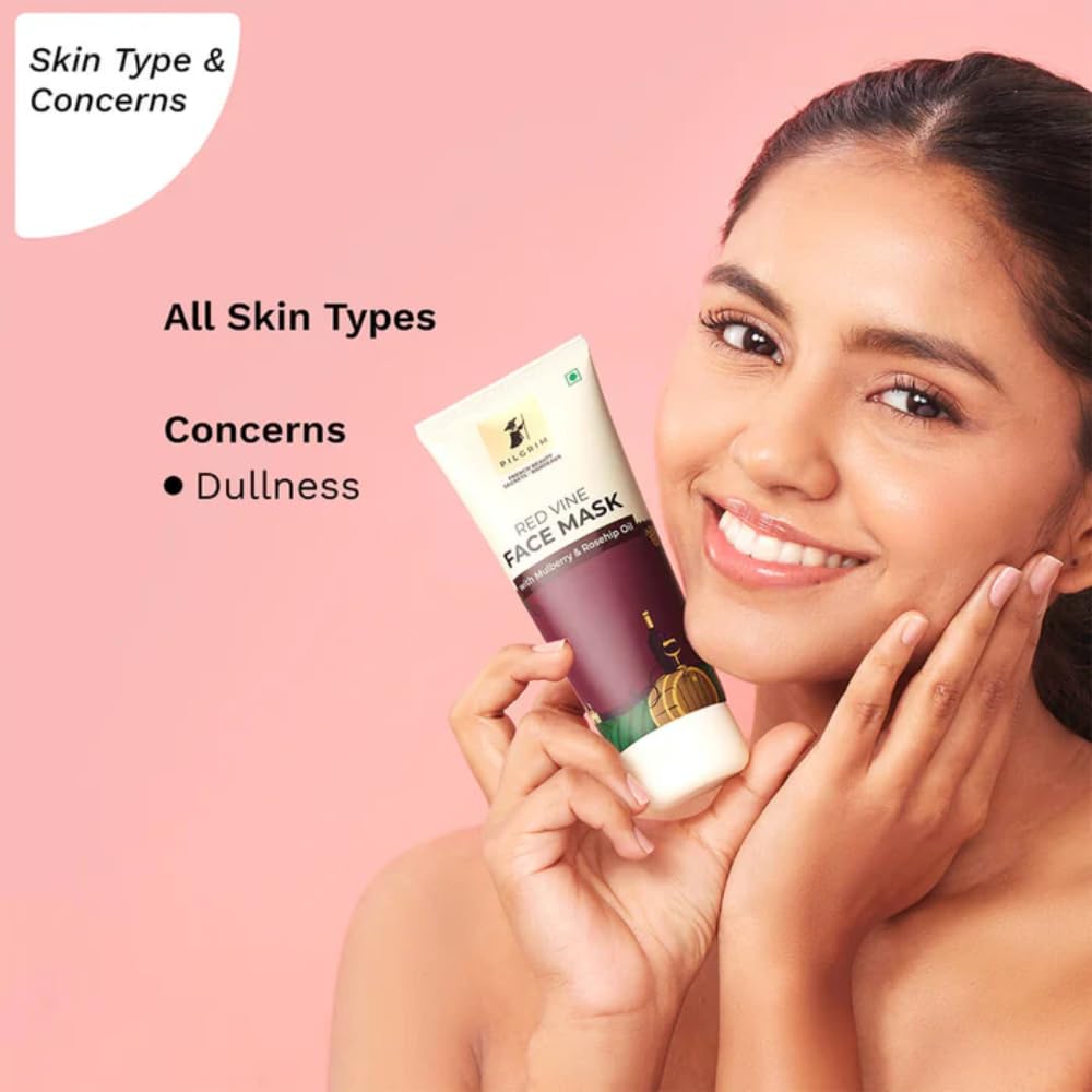 Pilgrim Anti-Aging Rotwein Gesichtsmaske Für Strahlende Haut Ölhaushalt Bräunungsflecken Dunkle Flecken Pflege 100 g