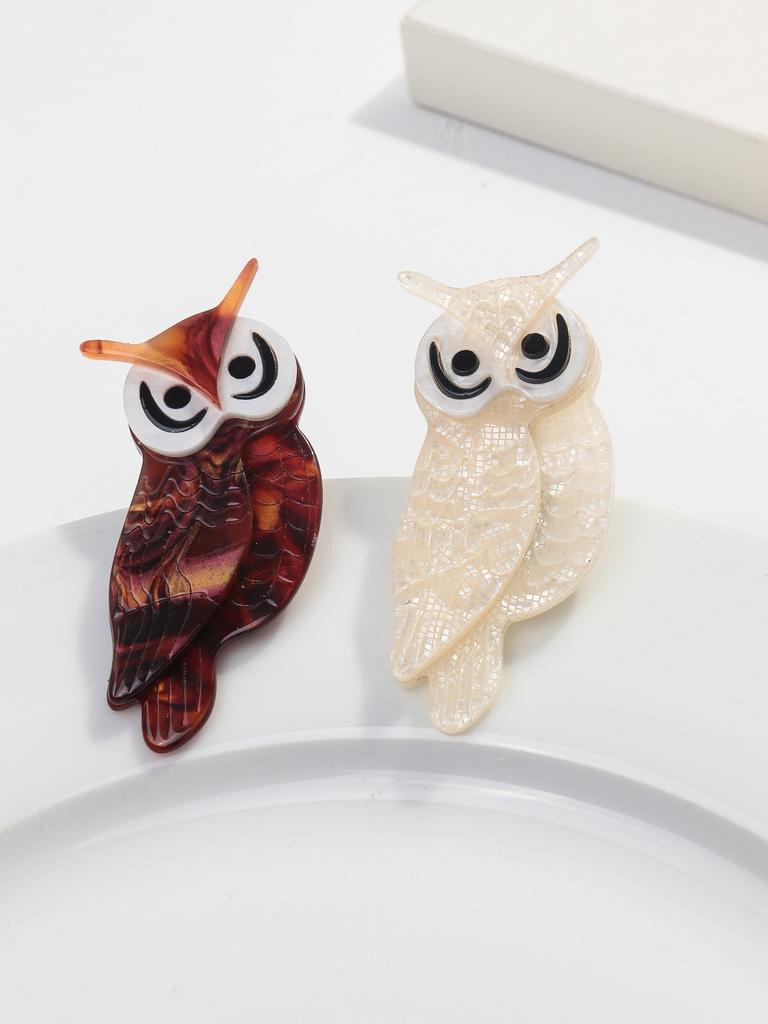 2025 Colorful Owl Acrylic Brooches Pins for Women Lovely Animals Bird Brooch Handmade Clothes Party Decorations