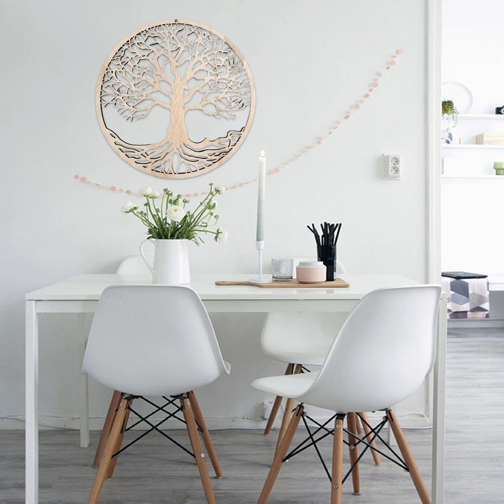 Tree of Life Wooden Wall Art Decor Hanging Wood Crafts Hollow Ornament for Home Bedroom Living Room Decoration