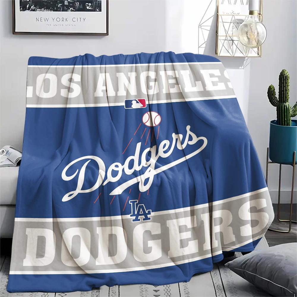 1Pc LA Dodgers Print Flannel Blanket, High quality Comfortable for All Seasons, Home Decor, Warmth and Comfort, Perfect for Gifts