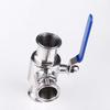 304 Stainless Steel Sanitary Quick-Install 3-Way Ball Valve