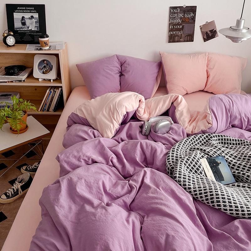 Class A Maternal And Infant Grade Colorable Bed Four-Piece Quilt Cover Student Bed Sheet House 3Pcs Set Factory