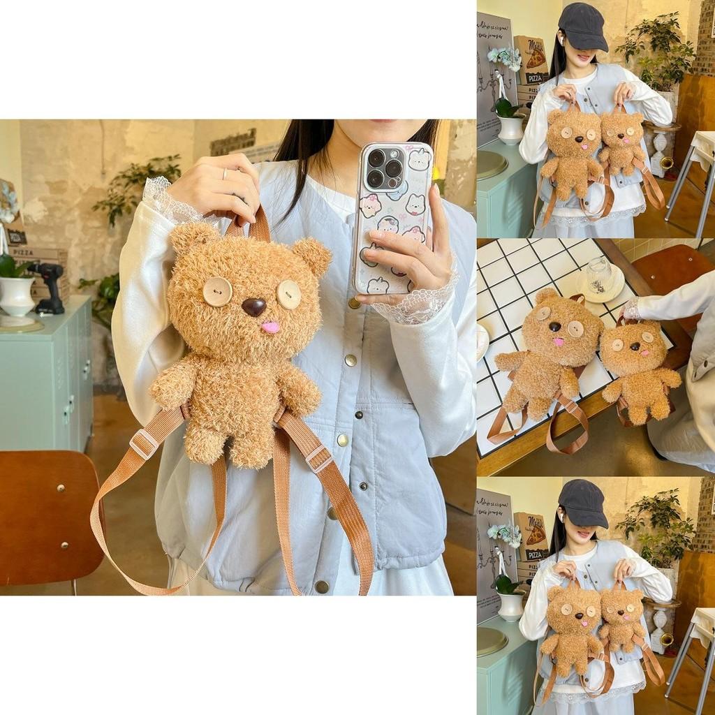 Autumn Winter Fluffy Bear Backpack For Kids And Teens With Lightweight Fabric