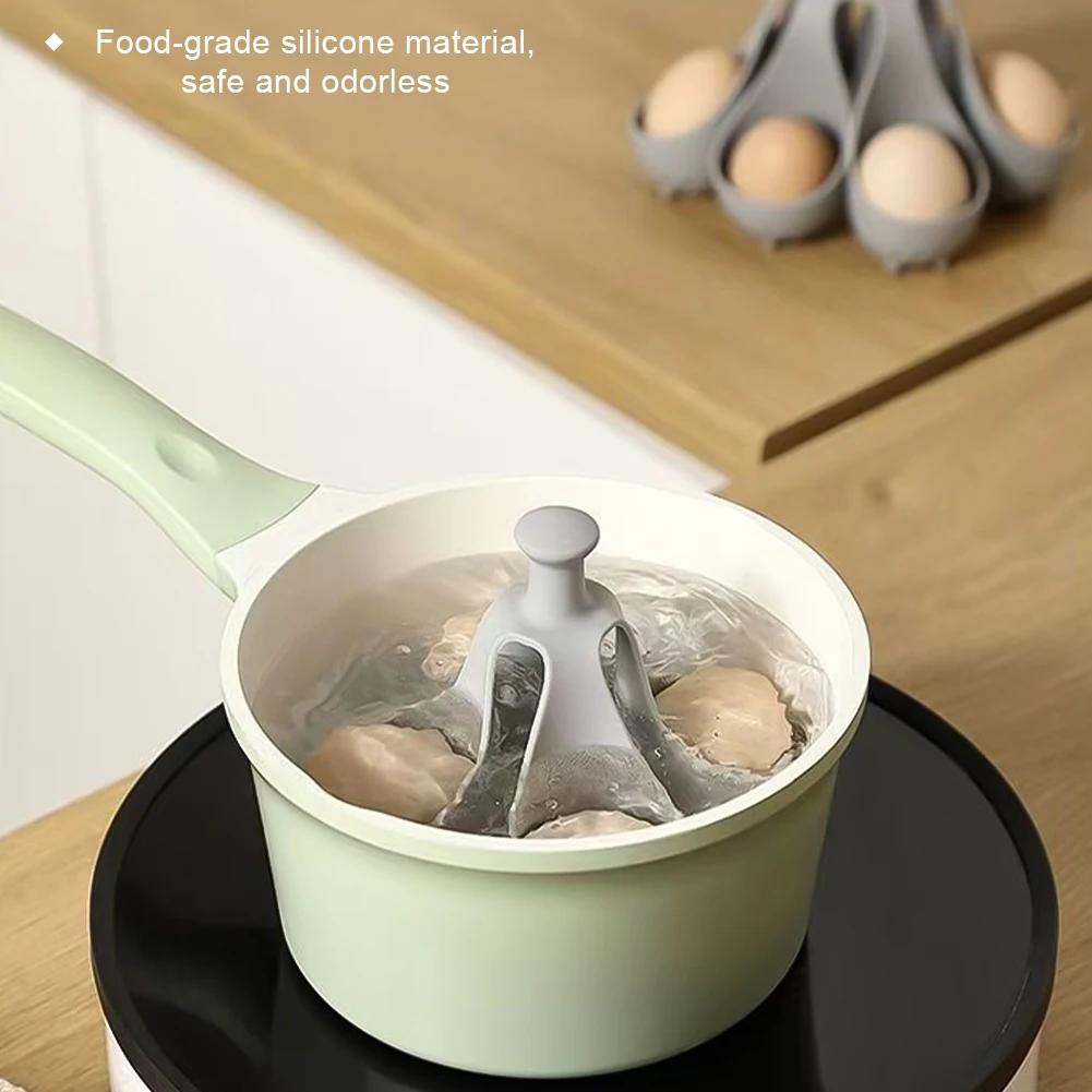 1Pc 4/6 Egg Holder for Home Kitchen Ideal for Steaming Eggs for Family Breakfast High-Temperature Resistant Silicone Egg Cooker