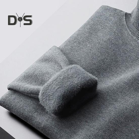 Sonbahar Kış Erkek Kazak Yarım Yüksek Yaka Örme Kalın Peluş Astar Elastik Uzun Kollu Sıcak Düz Renk Alt Örgü Gevşek Günlük Giyim Kazaklar