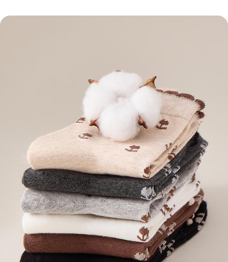 100% Pure Cotton Antibacterial Lace Socks for Children and Women