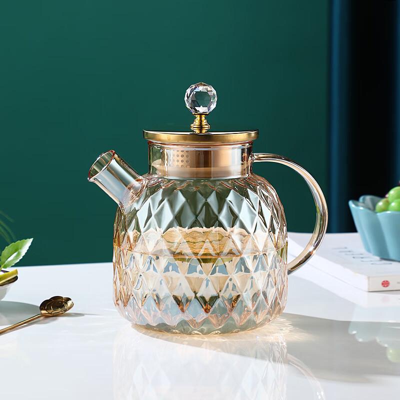Jingxin Glass Tea Infuser Pot with Diamond Lid