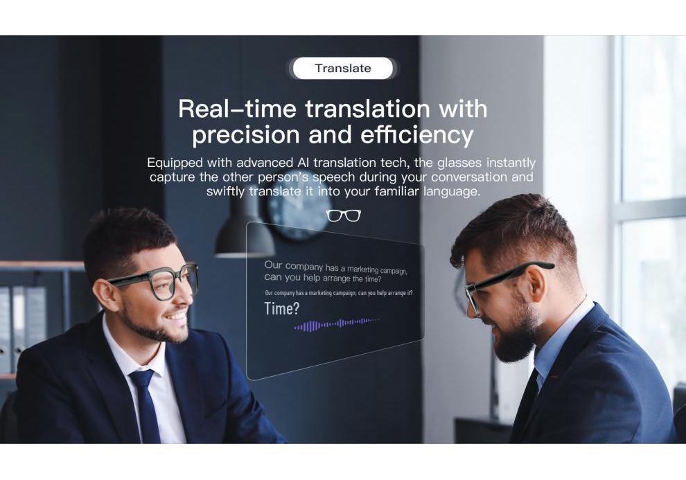 AI Bluetooth Smart Glasses: 800W Camera, Video Recording, and Simultaneous Interpretation