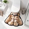 Non-slip Bathroom Floor Rug Sheep Pattern Bath Mat Novelty Toilet U-shaped Mat  Household