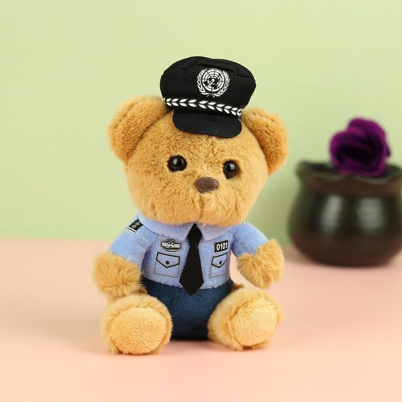 Traffic Delightful Police Teddy Bear Plush Toy Keychain For Cars And Bikes