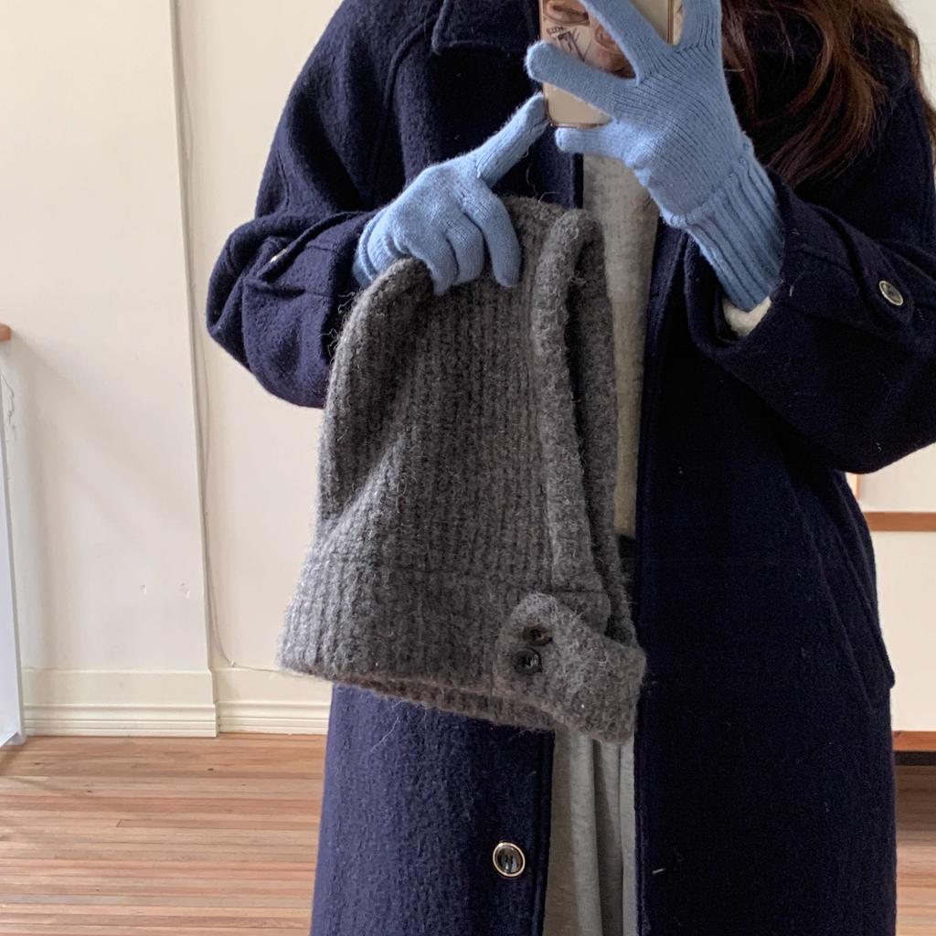 Women's Autumn Winter Cycling Large Head Circumference Wool Hat Warm Ear Protection Scarf Integrated Knitted Hat