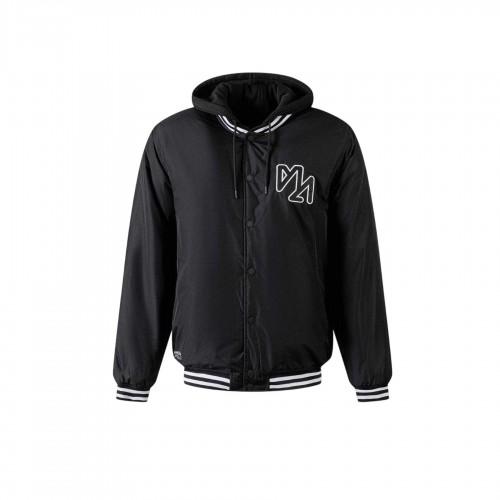 Minoti Mens Embroidered Logo Detachable Hood Varsity Jacket