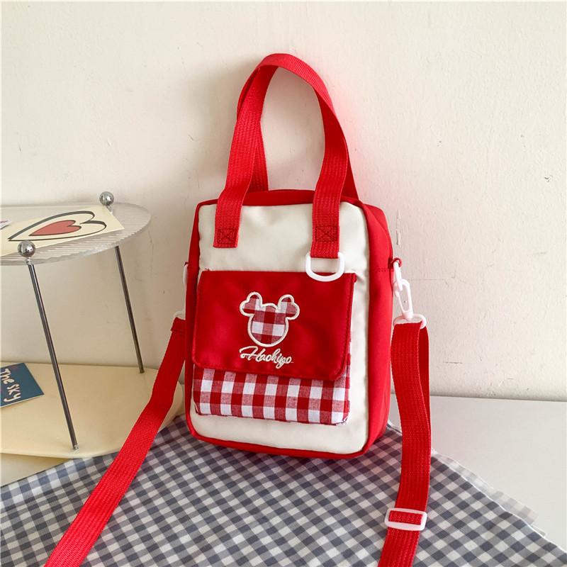 Cute Street Style Nylon Shoulder Bag For Students With Zipper Closure And Inner Pocket