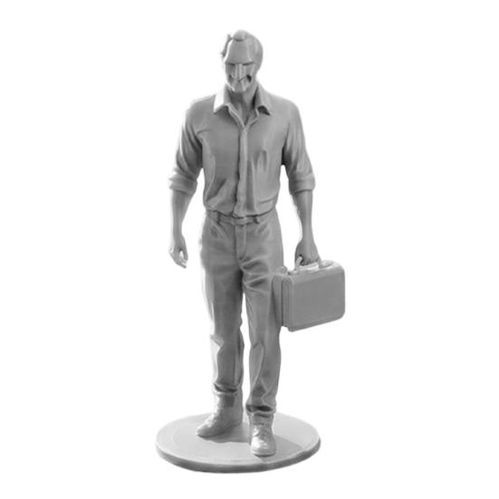Desk Businessman Statue 3D Printed Office Decor for Men Executive Figurine серый