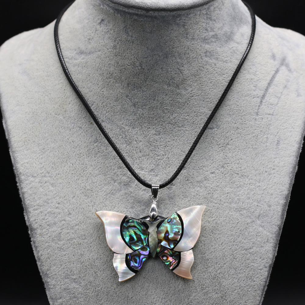 1 buc. Colier cu pandantiv în formă de fluture, cu curea din piele, cu lanț, pentru femei, bijuterii, cadouri, 53x35 mm