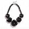 Collana Boema con Fiore in Acrilico - Catena Colorata per Maglione a Forma di Rosa