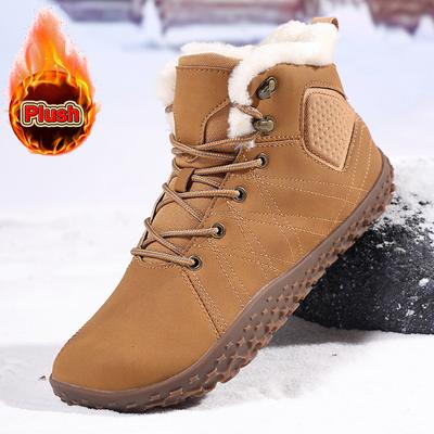 Chaussures Bottes d'Hiver Mode pour Hommes Femmes Bottes de Neige Imperméables Chaussures Pieds Nus Chaudes Fourrées Anti-Dérapantes Chaussures de Trekking Randonnée Grande Taille 37-48