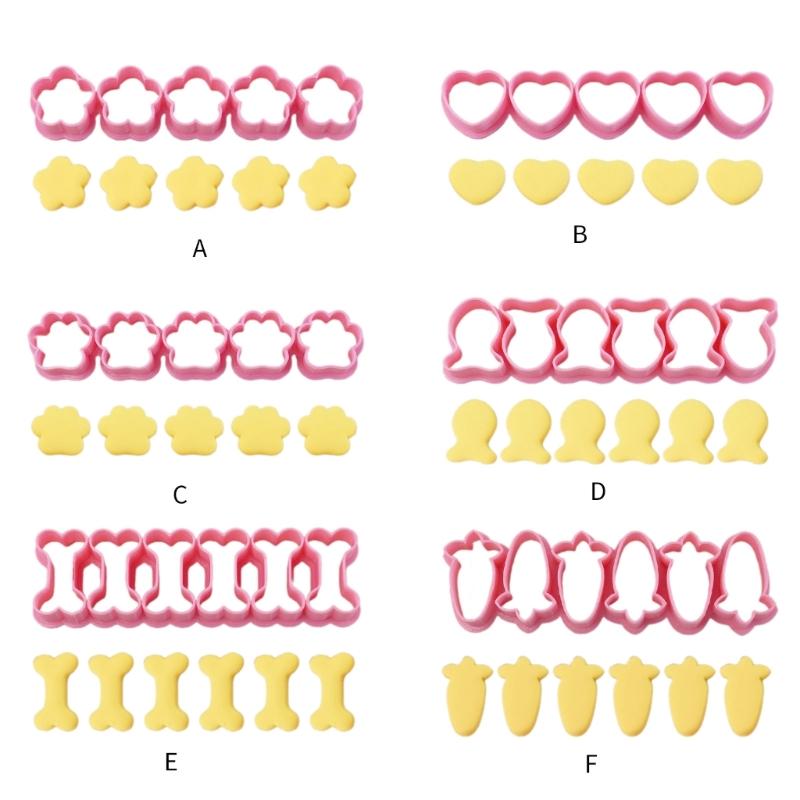 Pressable Biscuit Molds Plastic Cookie Molds Small Flower Shaped Mini Biscuit Cutter Plastic Material for Bakings Lover