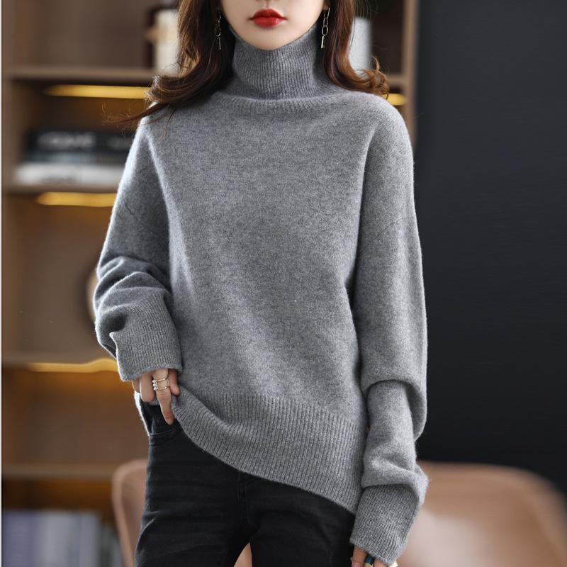 Plus Size Wool Sweater for Women - Autumn/Winter Collection, Lazy Style, Loose Fit, Slimming, Versatile Fashion Base Layer
