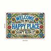 Retro Road Sign Metal Tin Poster 20x30 cm Funny Wall Art for Kids Playroom Decor