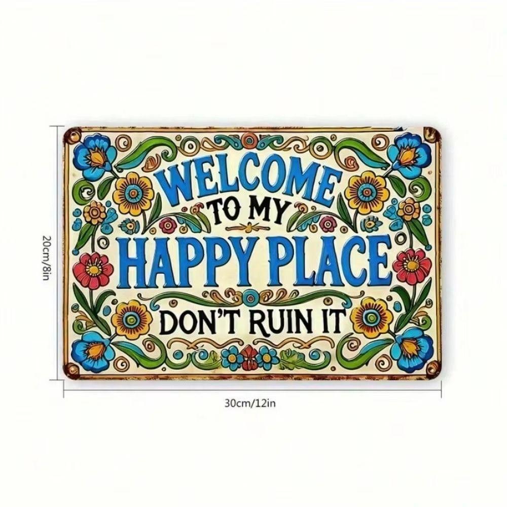 Retro Road Sign Metal Tin Poster 20x30 cm Funny Wall Art for Kids Playroom Decor