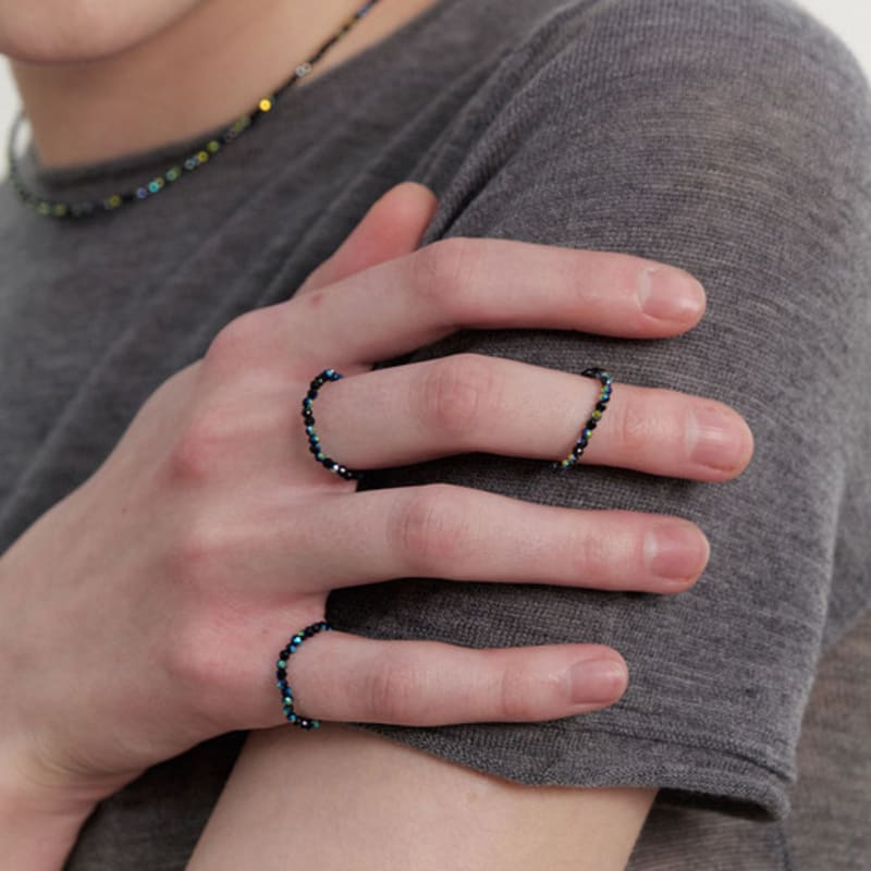 LOVE ME MONSTER [3 SET] Shining Beads Rings (L241MRI030)