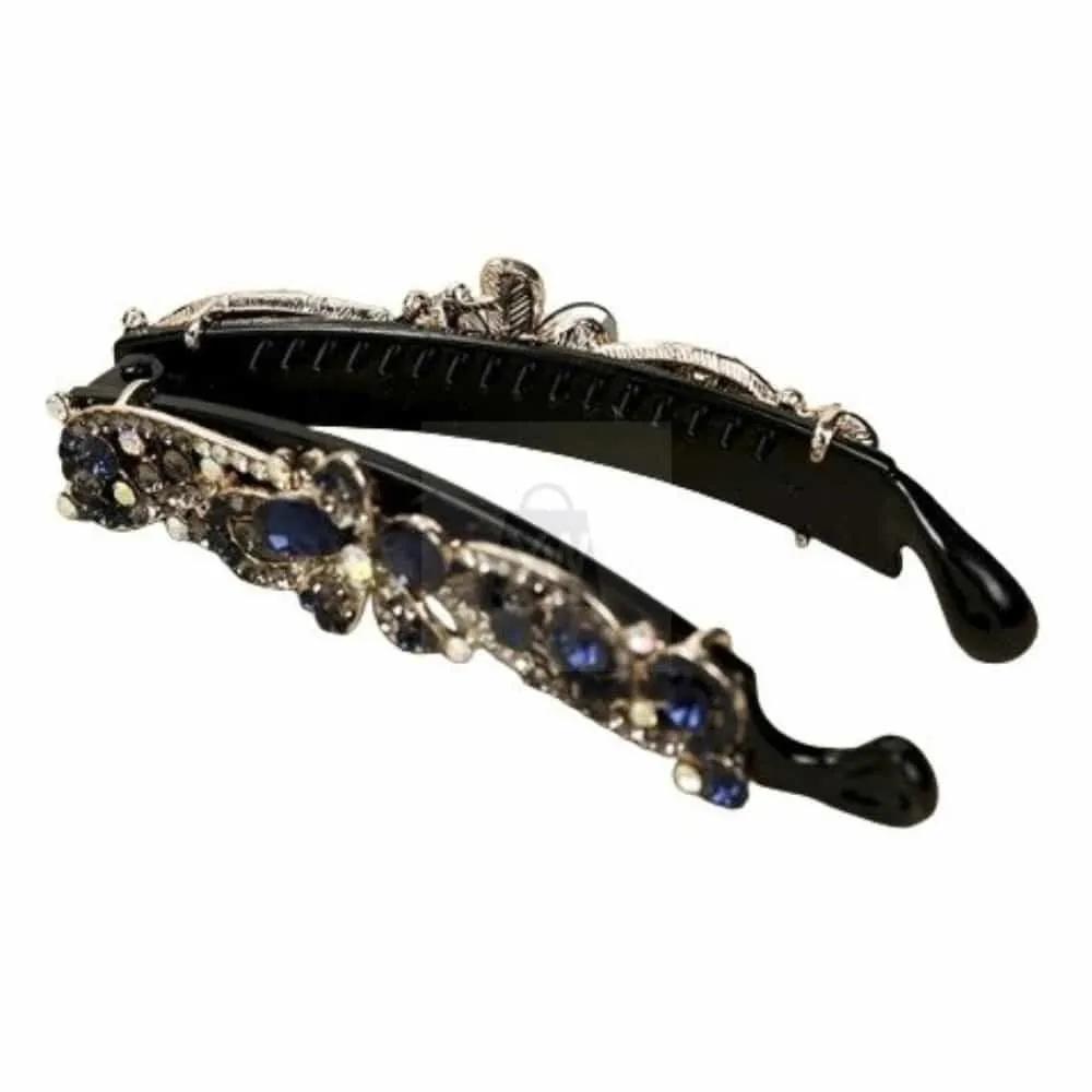 YWSHOP Hair Banana Pin Blue Ribbon Pin Hair Clip Cubic Claw Clip